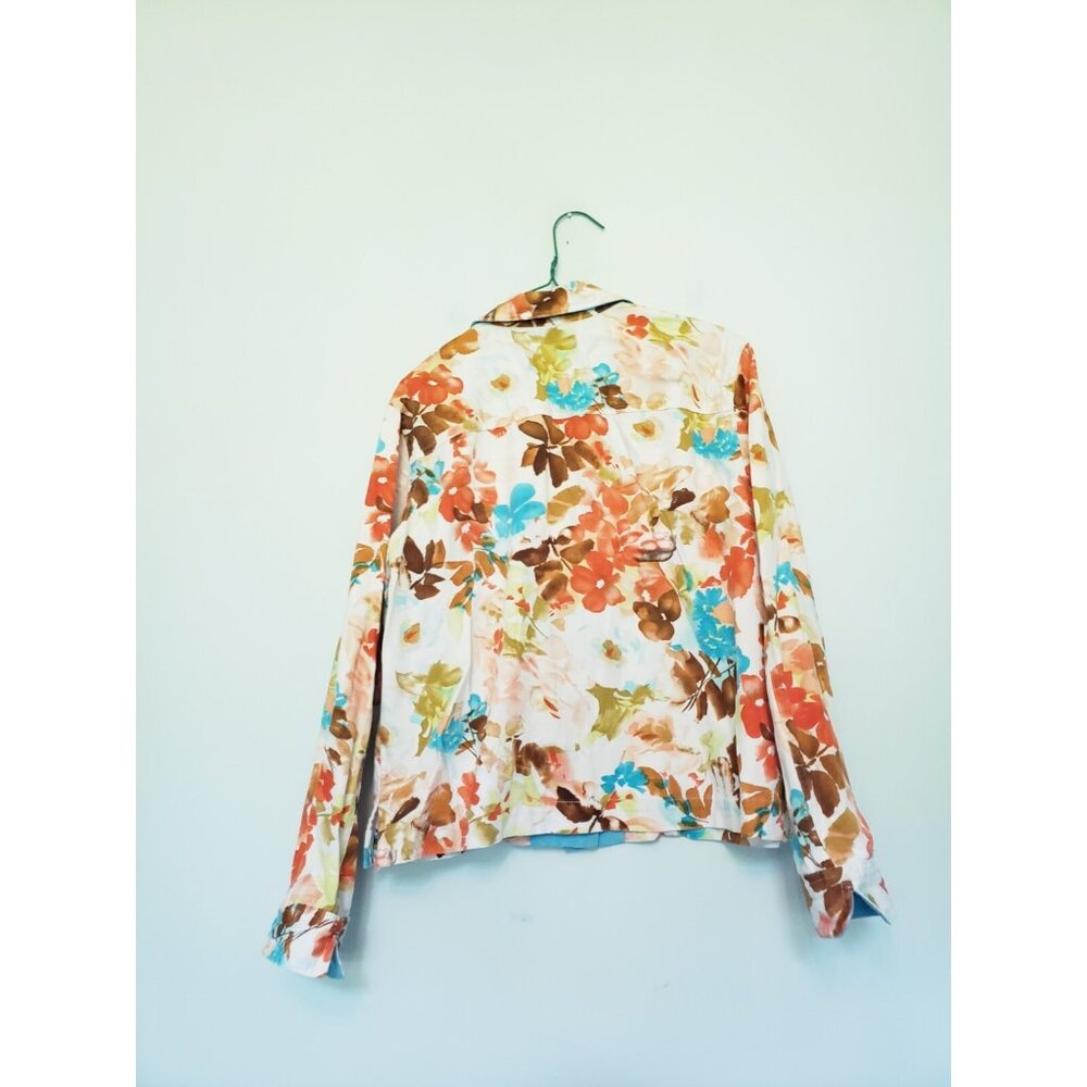 Coldwater Creek Womens M Light Jacket Floral Button Front Girlcore Chic Spring - Picture 2 of 5